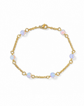 Amelia Jane Handmade Creations 7-inch station bracelet featuring iridescent Ethiopian opals on a 14k gold-filled chain.