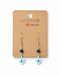 Amelia Jane Handmade Creations evil eye earrings with heart-shaped mother of pearl, lapis beads, and S925 silver posts