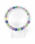 Amelia Jane Handmade Creations 7-inch bracelet featuring rainbow fluorite, green aventurine, and gold hematite beads.