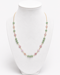 Amelia Jane Handmade Creations Garden Party necklace with green aventurine and pink rhodonite on a 14k gold filled chain