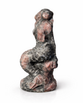 Amelia Jane Handmade Creations 4-inch hand-carved garnet mermaid figurine in deep red and black natural stone