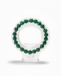 Amelia Jane Handmade Creations 7-inch bracelet featuring faceted green Malaysian jade beads and gold hematite accents.