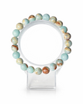 Amelia Jane Handmade Creations 7-inch imperial jasper beaded bracelet featuring round blue and brown gemstone beads
