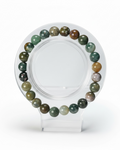 Amelia Jane Handmade Creations 7-inch Indian agate beaded bracelet featuring multi-colored natural stone spheres.