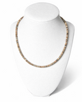 Amelia Jane Handmade Creations necklace featuring frosted picture jasper beads and silver hematite accents.