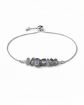 Amelia Jane Handmade Creations adjustable lariat bracelet featuring raw grey labradorite stones on a silver chain