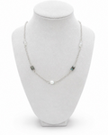 Amelia Jane Handmade Creations 17-inch necklace featuring labradorite and moonstone beads on a silver plated chain.