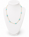 Amelia Jane Handmade Creations Larimar necklace with genuine ocean-blue stones on a 14k gold filled chain.