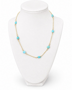 Amelia Jane Handmade Creations Larimar necklace with genuine ocean-blue stones on a 14k gold filled chain.