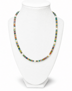 Amelia Jane Handmade Creations Lucky Catch necklace featuring multicolored jade, hematite, and pearls on a 19-inch chain