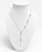 Amelia Jane Handmade Creations Lunar Tide necklace with tanzanite and moonstone beads on a silver plated chain.
