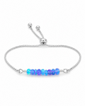 Amelia Jane Handmade Creations adjustable bracelet with genuine purple and blue Ethiopian opals on silver plated chain