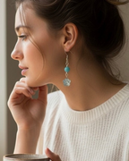 Amelia Jane Handmade Creations paw print earrings featuring mother of pearl and amazonite on S925 silver posts