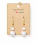 Amelia Jane Handmade Creations heart-shaped freshwater pearl and moonstone drop earrings with S925 gold-tone posts.