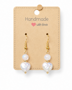 Amelia Jane Handmade Creations heart-shaped freshwater pearl and moonstone drop earrings with S925 gold-tone posts.