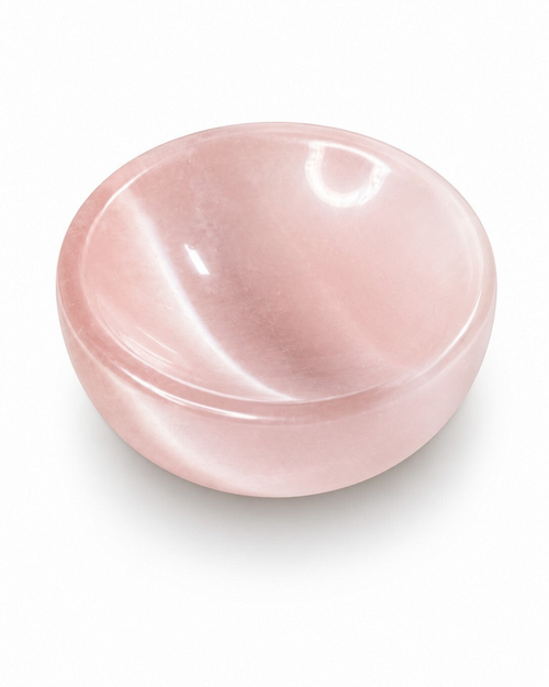 Amelia Jane Handmade Creations polished pink cat's eye crystal bowl for jewelry or small keepsakes