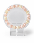 Amelia Jane Handmade Creations 7-inch beaded bracelet featuring alternating pink and yellow polished selenite spheres.