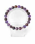 Amelia Jane Handmade Creations 7-inch bracelet featuring round purple chalcedony beads and silver hematite spacers.