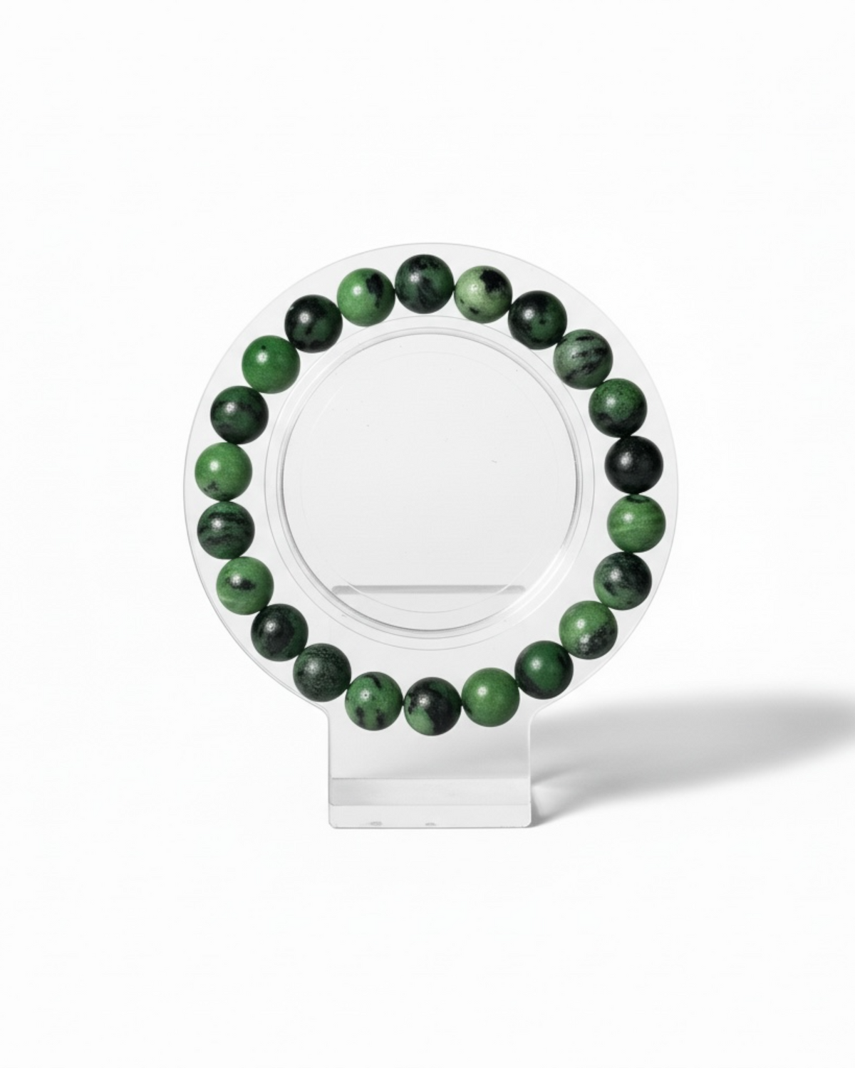 Amelia Jane Handmade Creations 7-inch beaded bracelet featuring natural green and black ruby and zoisite gemstones.