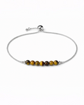 Amelia Jane Handmade Creations adjustable lariat bracelet featuring natural brown tiger's eye beads on a silver chain