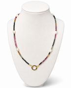 Amelia Jane Handmade Creations Blushing Vine 20-inch necklace with watermelon tourmaline, pearls, and gold-filled clasp