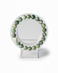 Amelia Jane Handmade Creations 7-inch tree agate beaded bracelet with green and white natural stone spheres