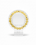 Amelia Jane Handmade Creations 7-inch beaded bracelet featuring yellow jade spheres and gold-tone hematite accents.