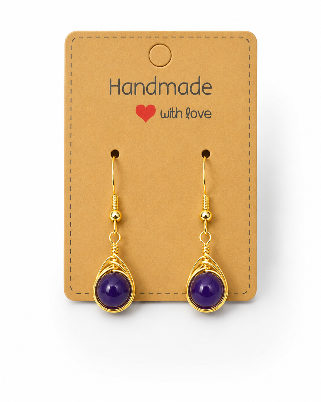 Wire Wrapped Gemstone Earrings