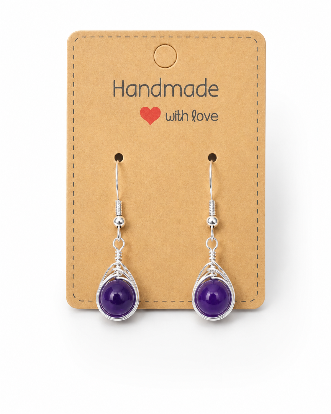 Wire Wrapped Gemstone Earrings