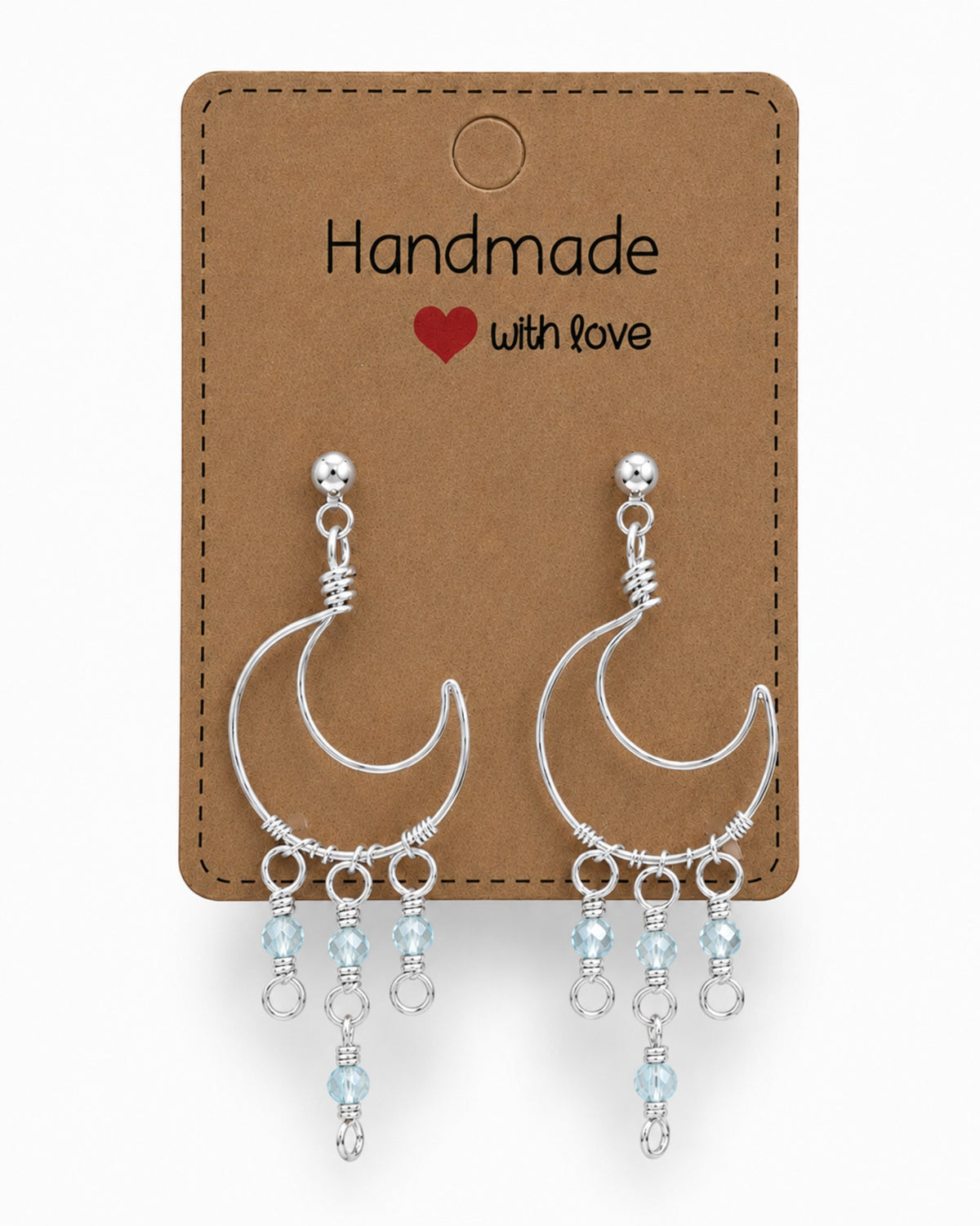 Wire Wrapped Moon Earrings