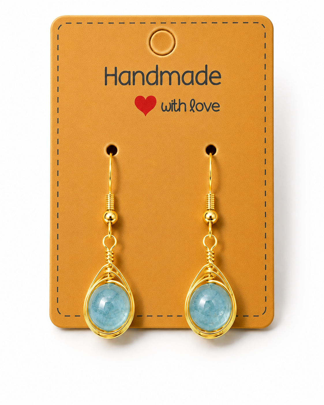 Wire Wrapped Gemstone Earrings