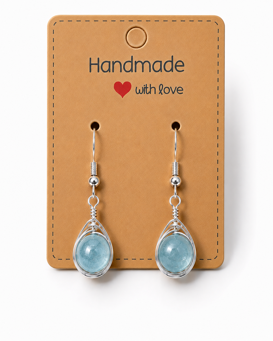 Wire Wrapped Gemstone Earrings