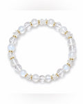 6mm Moonstone, Herkimer Diamond, and Clear Quartz Stretch Bracelet