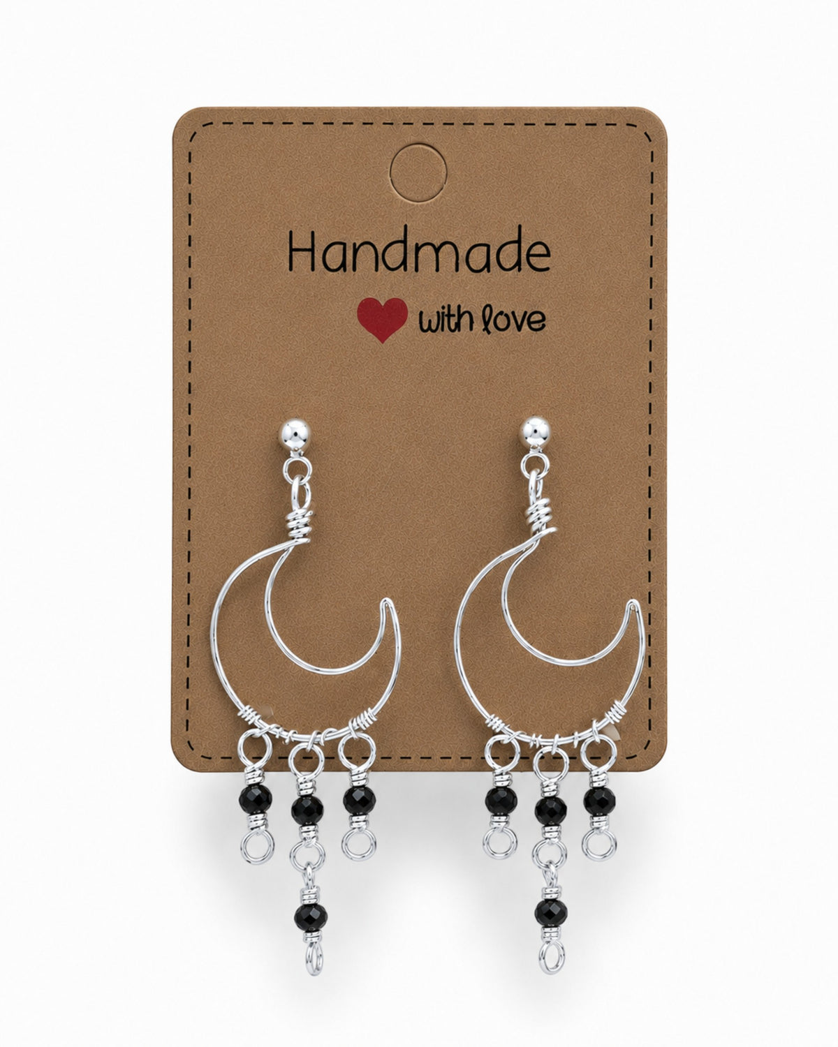 Wire Wrapped Moon Earrings