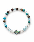 Abalone Cross Stretch Bracelet