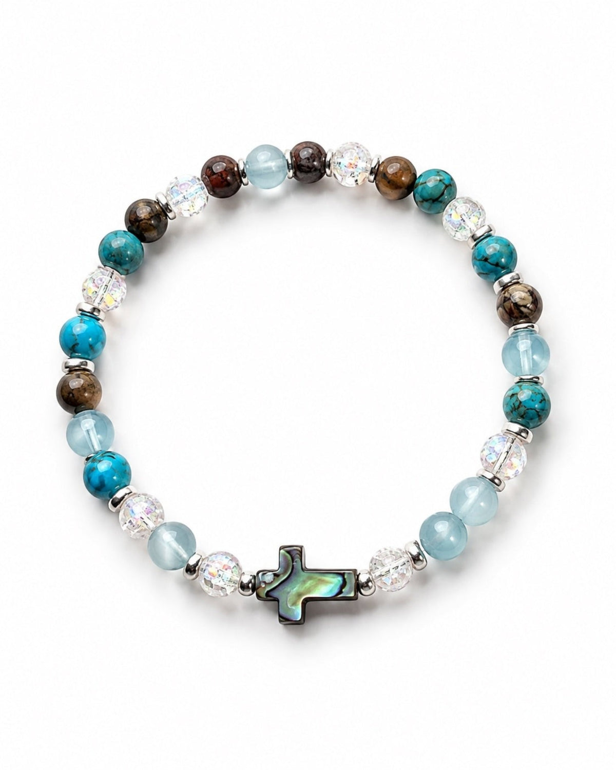 Abalone Cross Stretch Bracelet