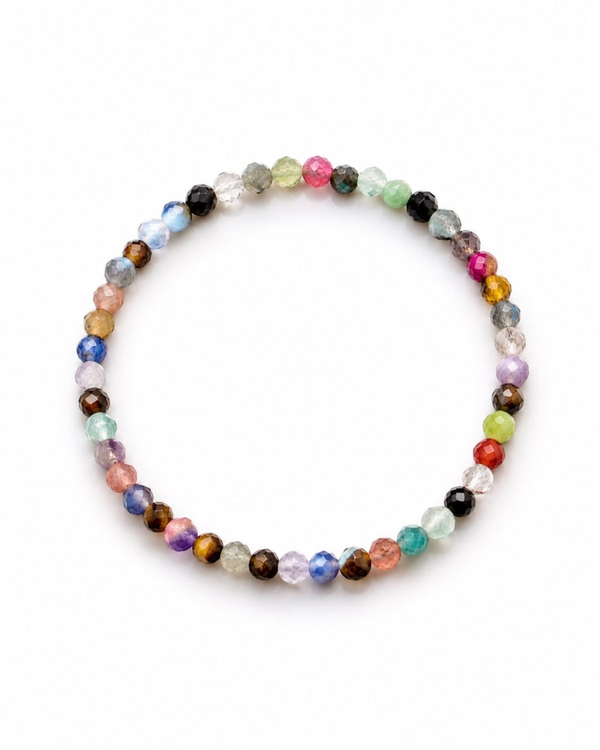 Faceted Multi-Gemstone Stretch Bracelet