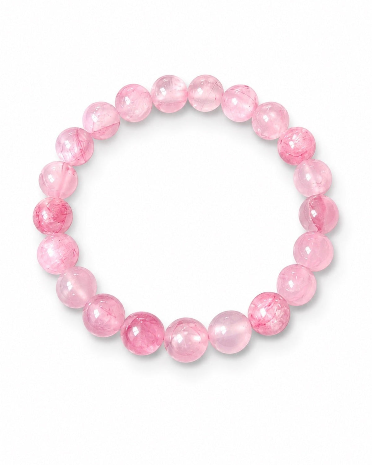 Misty Rose Jade Stretch Bracelet