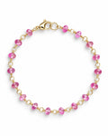 Pink Topaz Station Bracelet