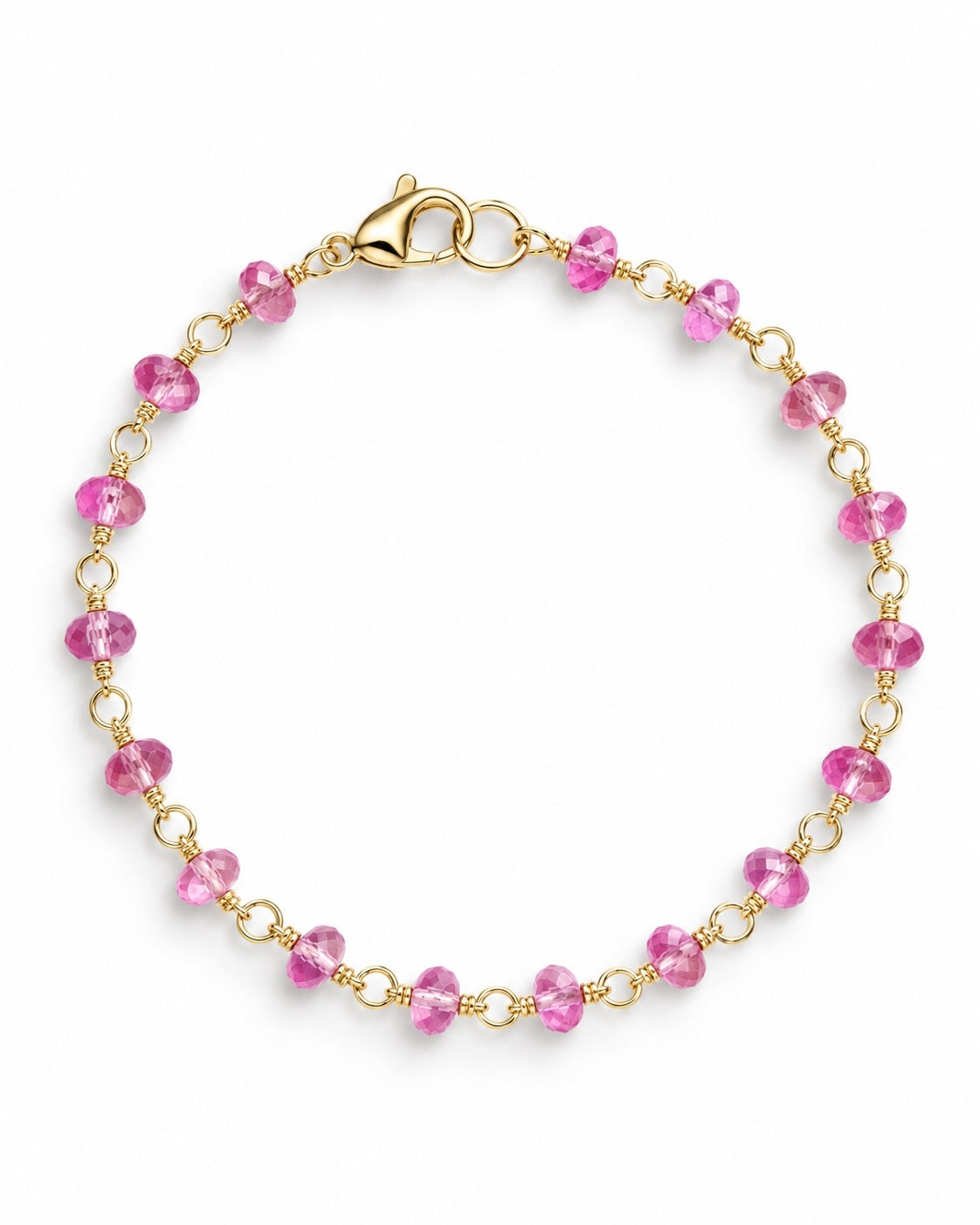 Pink Topaz Station Bracelet