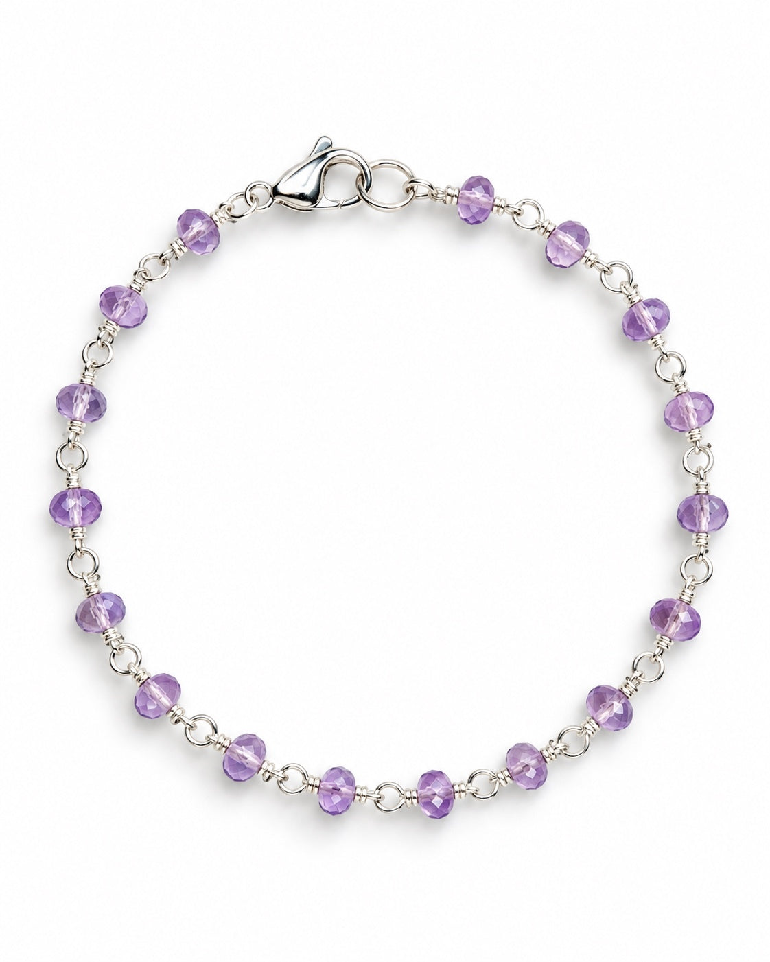 Pink Amethyst Station Bracelet
