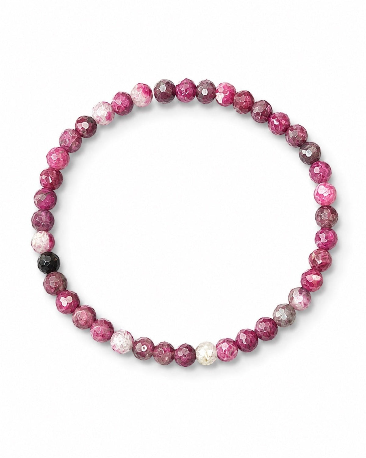 Faceted Plum Blossom Tourmaline Stretch Bracelet