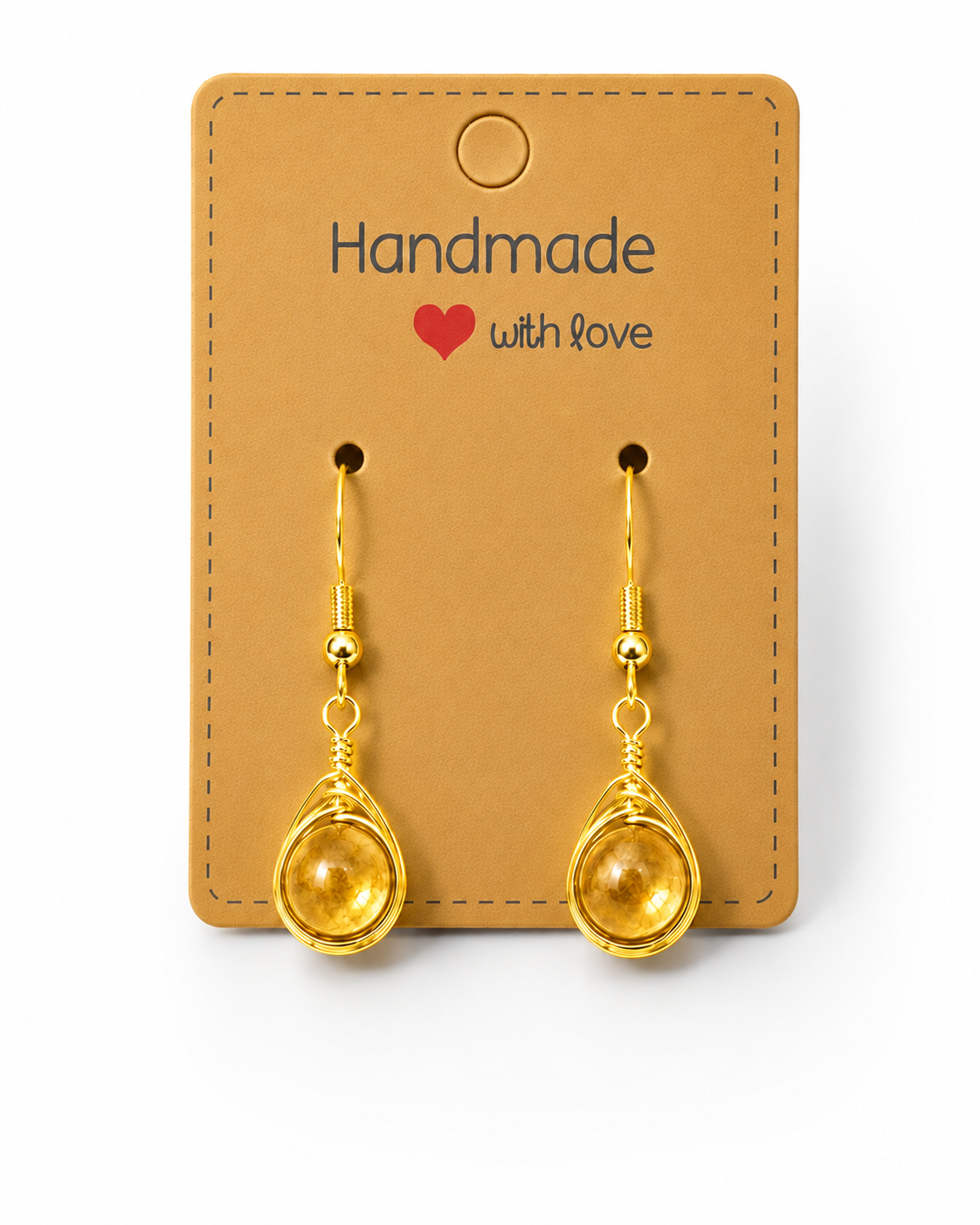 Wire Wrapped Gemstone Earrings