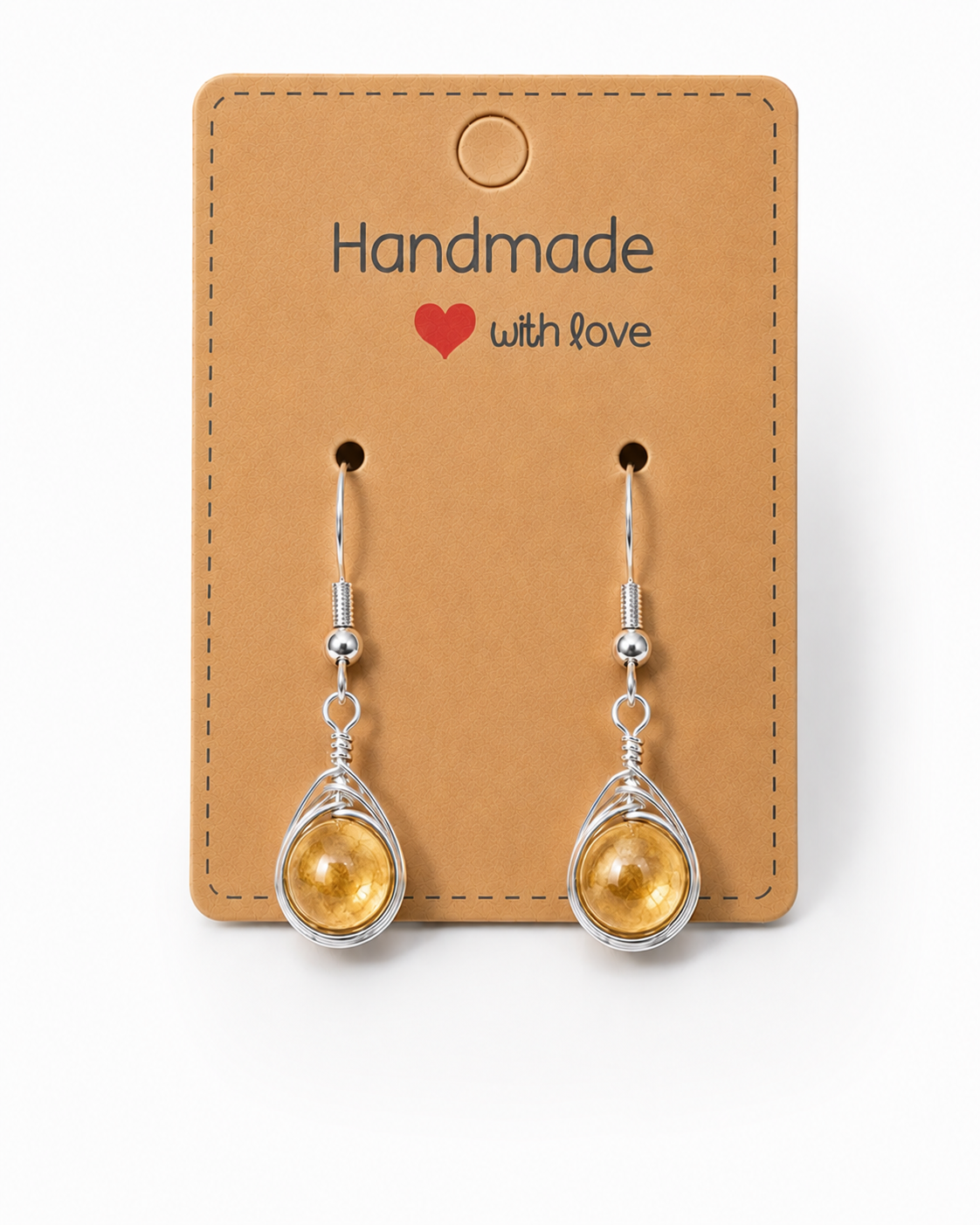 Wire Wrapped Gemstone Earrings