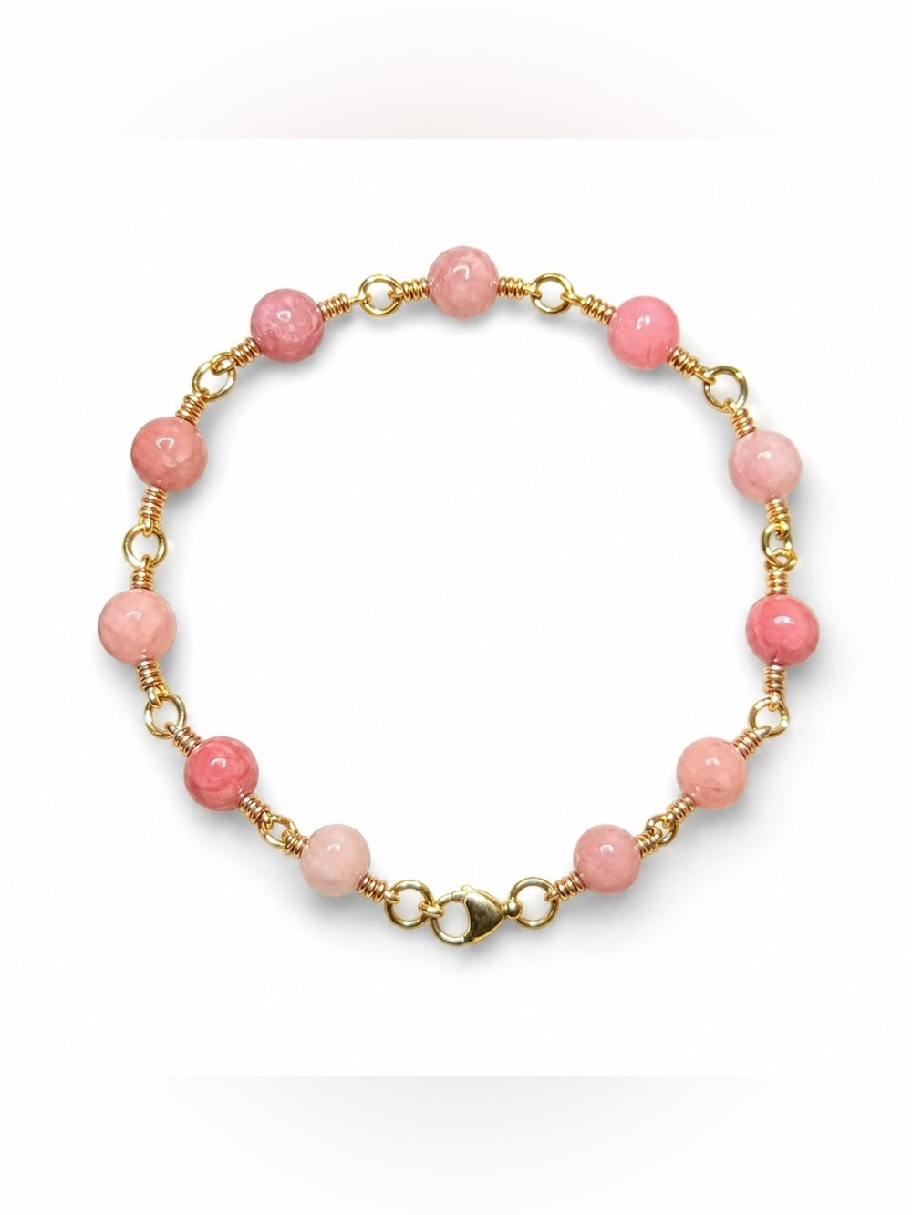 Handmade Faceted Rhodonite Bracelet