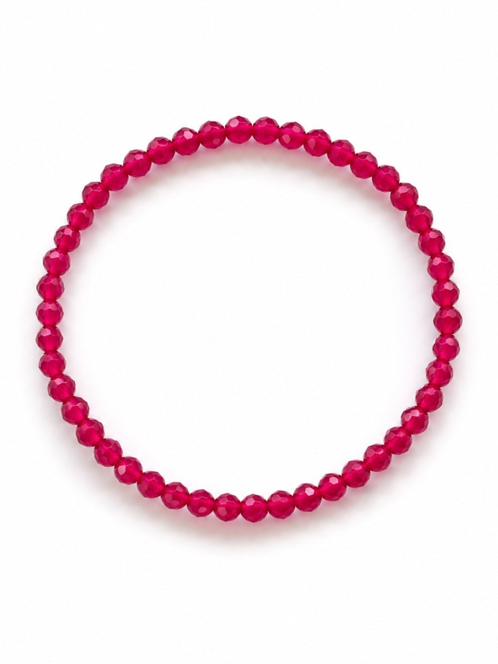 3mm Faceted Ruby Stretch Bracelet
