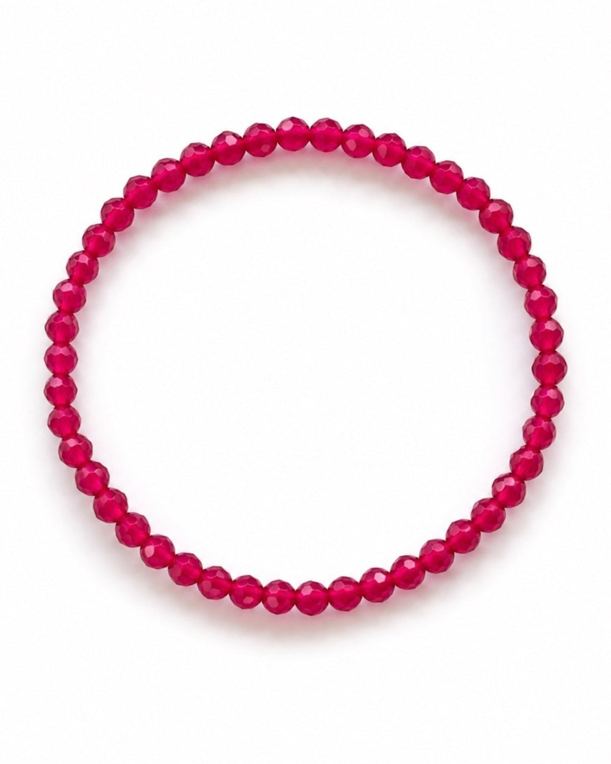 3mm Faceted Ruby Stretch Bracelet