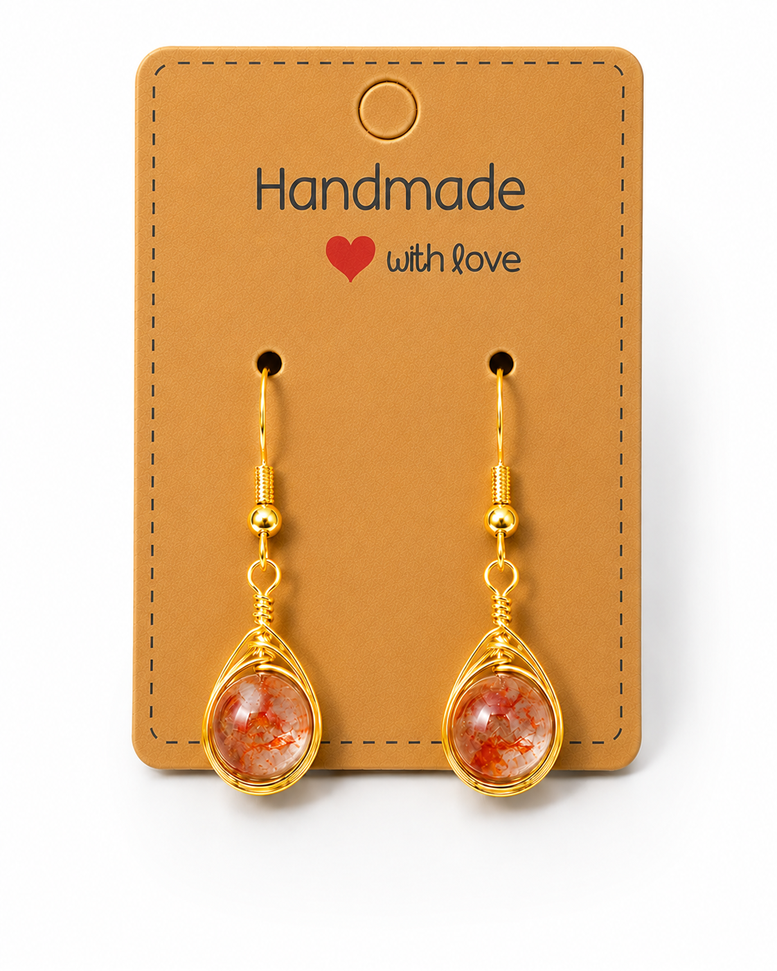 Wire Wrapped Gemstone Earrings