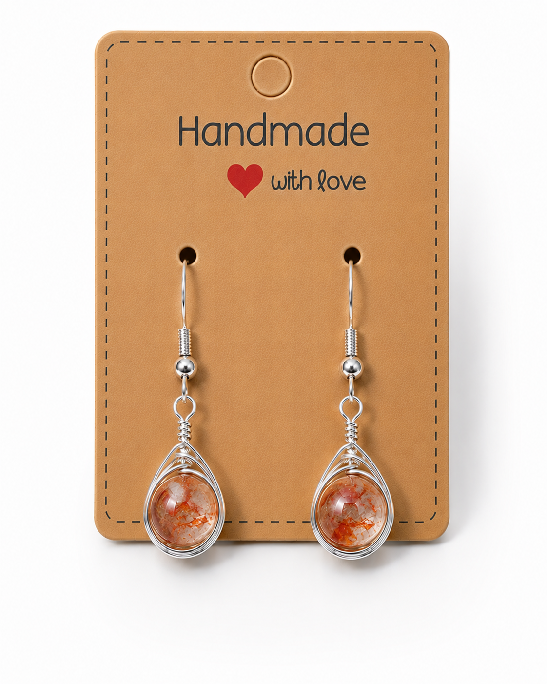 Wire Wrapped Gemstone Earrings
