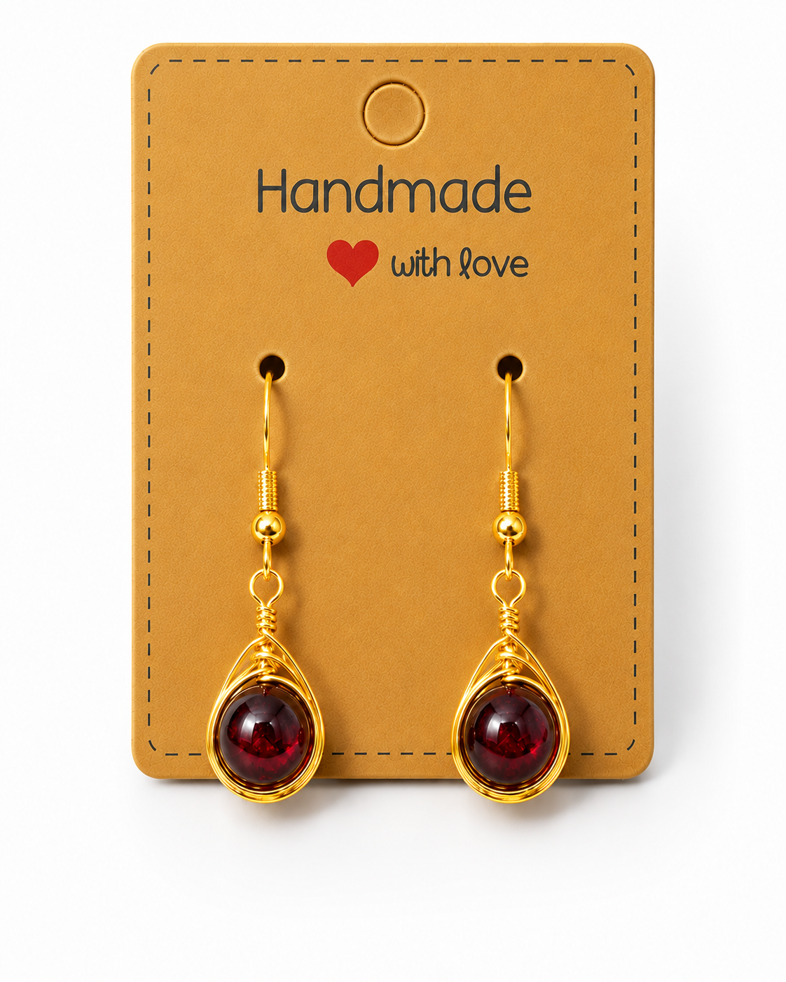Wire Wrapped Gemstone Earrings